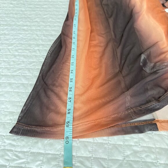 Missguided Small Mesh Long Sleeve Ombre Maxi Dress - Picture 7 of 7